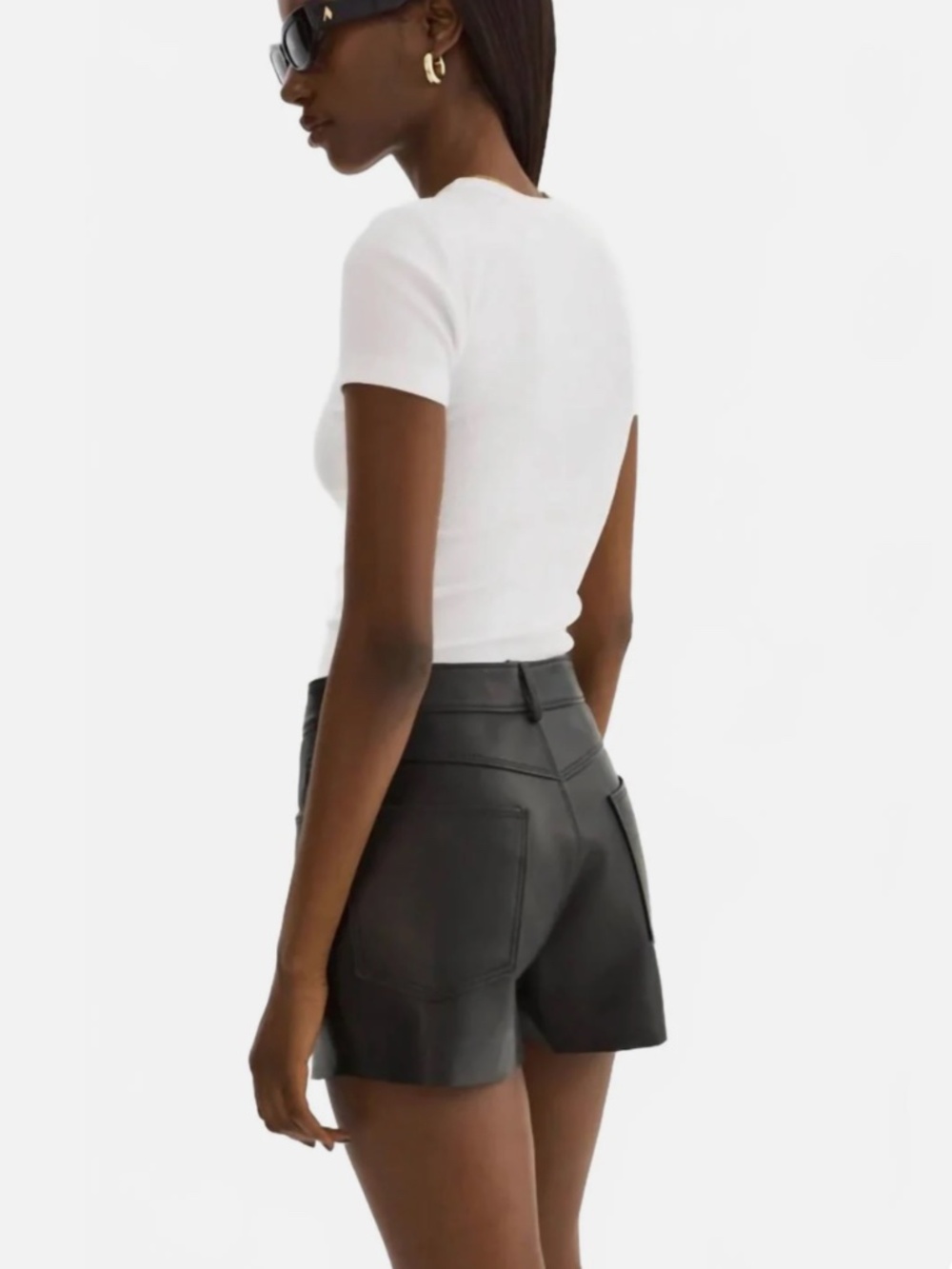 Lamarque Anika High Waisted Leather Short